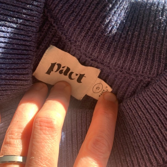 PACT Navy Heather V-Neck Sweater - Picture 7 of 9